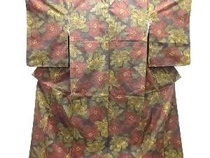 花模様織り出し十日町紬着物